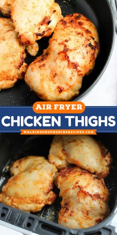 With just a few simple pantry ingredients, you'll have a crispy Air Fryer Chicken Thighs on the table in no time! Air Fryer Recipes Chicken Thighs, Recipes Chicken Thighs, Bbq Chicken Thighs, Air Fryer Chicken Thighs, Chicken Thighs Recipes, Chicken Thighs Recipe, Thighs Recipe, Boneless Chicken Thigh Recipes, Air Fry Recipes