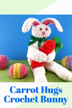 The Carrot Hugs Bunny is a super cute plush to crochet up! ​ ​Easy stitches and squishy soft yarn make this fun to make and fun to give too! ​ ​Use this sweet bunny for your springy home decor, or tuck it into a basket for a happy surprise too! Free crochet pattern + full video tutorial!