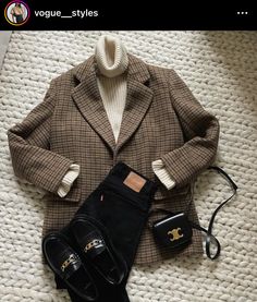 Houndstooth Blazer Outfit, Jean Levis, Checkered Blazer, Classic Style Outfits, Winter Outfit Ideas, Office Outfits Women, Casual Work Outfits, Looks Chic, Blazer Outfits