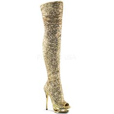 Gold Thigh High Boots, Sequin Thigh High Boots, Open Toed Boots, Thigh High Platform Boots, Alternative Shoes, High Heel Stiefel, Thigh High Heels, Dance Heels, High Heels Boots