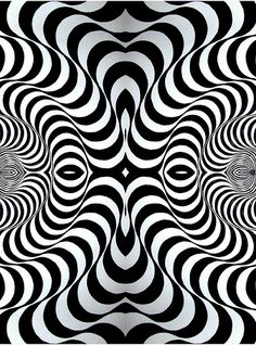 an abstract black and white pattern with wavy lines in the center, as if it were optical art