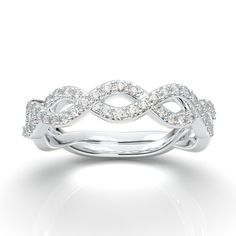 "White Gold Twisted Infinity Wedding Band from AurosiJewelsCouture TRY BEFORE YOU BUY! With our exclusive at home try on service. Learn more here: https://www.etsy.com/listing/481629574/ This is a dazzling and elegant twisted infinity style diamond wedding band from Aurosi Jewels Couture! The delicate twisted style band band is complemented by an array of diamonds on all sides of the band and an intricate infinity style design to make it unique from all angles. The delicate infinity shape of the band, symbolizing your endless love, is the perfect complement for any style and shape engagement ring. The genuine diamonds make this ring shine and radiate from across the room! Available in white, yellow, and rose gold, as well as Platinum, this white gold infinity style diamond wedding band wil White Diamond Eternity Band For Wedding, White Infinity Diamond Promise Ring, Diamond Infinity Wedding Ring, Diamond White Infinity Ring For Wedding, Diamond White Infinity Wedding Ring, Wedding Infinity Rings With Diamond Accents, White Brilliant Cut Infinity Diamond Ring, Diamond White Infinity Jewelry For Wedding, Infinity Ring With Brilliant Cut For Wedding