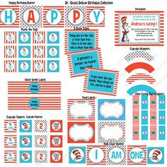 dr seuss birthday party printables for dr seuss and the cat in the hat