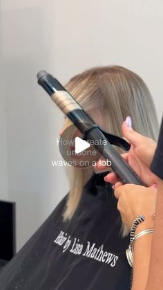 Lisa Mathews | Here’s some tips to create undone waves...  Over direct - pull the iron toward the face but curl away from the face. For the face frame I... | Instagram Curling Iron Hairstyles For Medium Hair, 3 Barrel Curling Iron Hair Tutorial, One Inch Curling Iron Hairstyles, How To Curl Long Bob, Curling With Flat Iron, Mid Length Hair Curls, Curling Shoulder Length Hair With A Wand, How To Wave Hair With Curling Iron, Hairdresser Curls