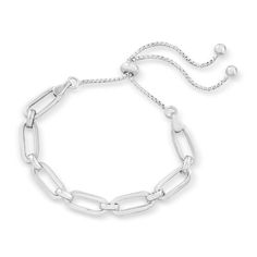 Ross-Simons - Italian Sterling Silver Paper Clip Link Bolo Bracelet. Adjustable and right on trend, our sterling silver paper clip link bolo bracelet from Italy is an everyday essential. With a modern look and major versatility, you can style it solo or stacked for effortless wear. Perfect for shopping trips, lunch dates and those last-minute weekend getaways! Adjusts to fit most wrists. Sterling Silver paper clip link bolo bracelet. Bolo Bracelet, Silver Paper, Paper Clip, Weekend Getaways, Everyday Essentials Products, Dates, Silver Bracelet, Fine Jewelry, Bracelet