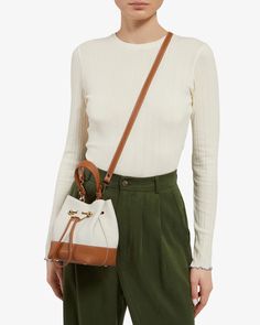 Lana Osette - Vanilla/Tan Leather Top, Top Handle, Leather Handbags