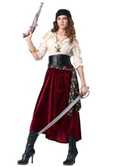 Roving Buccaneer Costume for Plus Size Women Costumes Women Plus Size, Adult Pirate Costume, Fantasia Dress, Captain Costume, Pirate Cosplay, Female Pirate Costume, Pirate Halloween Costumes, Plus Size Costume, Pirate Outfit