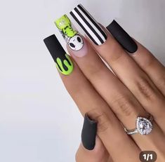 #Advertisement• As an eBay Partner, I may be compensated if you make a purchase. Fake Nails Black, Fake Nails Long, Witchy Nails, Long Press On Nails, Halloween Coffin, Drip Nails, Nails For Women, Ghost Design