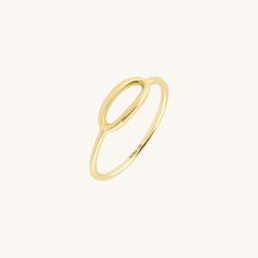 14K Solid Gold Thin Open Oval Ring Elegant Oval Stackable Rings For Everyday, Modern Open Circle Jewelry With Ring Detail, Elegant Stackable Rings For Everyday, Elegant Everyday Stackable Oval Rings, Contemporary Oval Rings For Formal Occasions, Modern Open Circle Promise Ring, Modern Gold Oval Stackable Rings, Modern Oval Stackable Rings With Polished Finish, Elegant 14k Gold Open Circle Rings