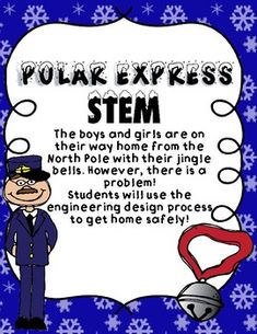 The boys and girls are leaving the North Pole with their jingle bells but there is a problem! The Abominable Snowbear will hear their jingle bells if they do not find a way to keep their jingle bells quiet. Students will use the engineering design process to design a new technology to solve their Polar Express Hallway Decorations School, Polar Express Bulletin Board, Polar Express Classroom, Polar Express Conductor, Polar Express Christmas Party, Engineering Design Process, Christmas Teaching, Letter To Parents, Stem Projects