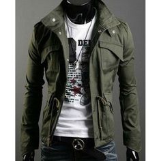 Mens Military Style Jacket, Casual Winter Coat, Mens Outerwear Jacket, Americana Vintage, Mens Fashion Rugged, Military Style Jackets, Types Of Jackets, Winter Jacket Men, Style Winter