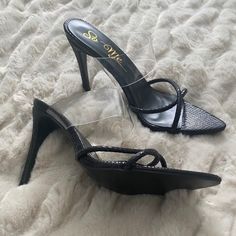 Brand New - Never Worn - Us Size 10 Black Pointed Toe Sandals For Date Night, Us Size 10, Heel Sandals, High Heel Sandals, Shoes Women Heels, High Heel, Sandals Heels, Shoes Heels, High Heels