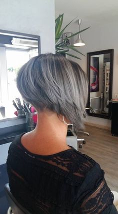 Short Bob Pixie, Bob Pixie, Angled Bob Hairstyles, Funky Short Hair, Bob Hairstyles For Thick, Silver Highlights, Pixie Hair, Edgy Short Hair, Hair Tattoos