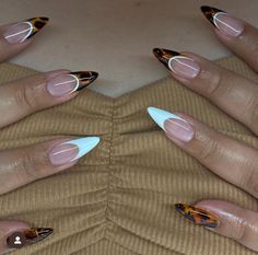 Short Gelx Apres Nail Designs, Torti Nails Design, French Tortoise Nails, Tortoise Nails French, Dope Nail Designs Almond, Tortoise French Tip Nails, Tortoise Nails Design, Gelx Apres Nail Designs, Medium Stiletto Nails