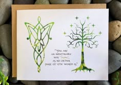 a card with an image of two trees and the words you are an indecibable way, as no other place of life would be