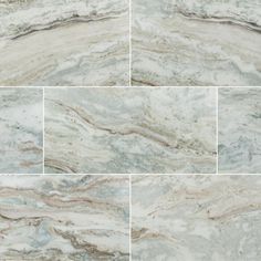 four different images of marble tiles in various shades and sizes, each with an interesting pattern