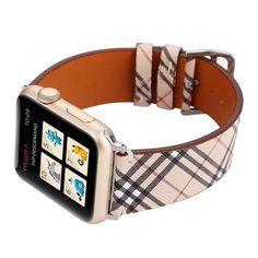 Apple watch band, multi-color striped leather #applewatch Luxury Pink Watch Band With Bracelet Strap, Pink Luxury Bracelet Strap Watch Bands, Luxury Pink Watch Bands, Trendy Leather Strap Apple Watch Band For Everyday Use, Trendy Gold Leather Apple Watch Band, Trendy Leather Apple Watch Band With Bracelet Strap, Elegant Pink Bracelet Strap Apple Watch Band, Trendy Everyday Leather Strap Apple Watch Band, Trendy Rectangular Leather Strap Watch Bands