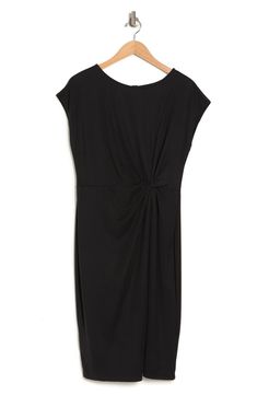 NORDSTROM RACK Side Knot Modal Blend Midi Dress | Nordstromrack Casual Ruched Midi Dress For Work, Workwear Elastane Midi Dress In Solid Color, Ruched Elastane Midi Dress For Work, Ruched Viscose Midi Dress For Work, Chic Fitted Midi Dress With Knotted Straps, Stretch Ruched Midi Dress For Work, Ruched Stretch Midi Dress For Work, Midi-length Sundress With Knotted Straps, Non-stretch Black Midi Dress For Day Out