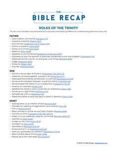 the bible recap rules of the trinity is shown in blue and white, as well as