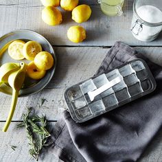 some lemons and other food on a table