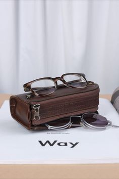 Double Eyeglass Case Hard · Dark Brown by Capra Leather Leather Eyeglass Cases, Handmade Sunglasses, Leather Glasses Case, Linen Interior, Brown Watches, No Thanks, Eye Wear Glasses, Eyeglass Case, Handcrafted Leather