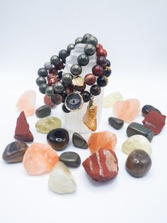 The LeoZodiac bracelet stack is made of 3 unique crystal bracelets: Red Jasper- Red Jasper is gently stimulating & also an extremely protective stone. It channels the loving energies of Mother Earth to help achieve balance, good health & well-being. The crystal rectifies unjust situations & grounds energy, brings problems to light & provides insights into difficult situations. Red Jasper also helps support your inner-self, calming your emotions, cleaning & stabilizing your aura and energizing yo Leo Zodiac Jewelry, Zodiac Sign Bracelet, Red Jasper Bracelet, Bracelets Red, Pyrite Bracelet, Jasper Bracelet, Tiger Eye Bracelet, Emotional Body, Zodiac Jewelry