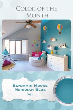 the color of the month is benjamin moore meridian blue