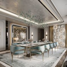 Classic Luxury Interior, Contemporary Dining Room Ideas, Classical Dining Table, Penthouse Dining Room, Modern Classic Dining, Luxury Dining Room Tables, Dark Luxury, Dubai Hills