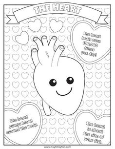 the heart coloring page for valentine's day