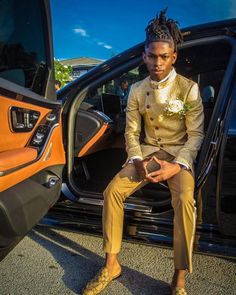 Men’s Prom Looks, Gold Tuxedo Prom, Men Prom Looks, Gold Prom Suits For Men, Male Prom Suits, Prom Suits For Men Unique Black, Men Prom Suits Ideas, Prom Suits Black Men, Prom Suits For Black Men