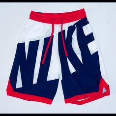 Awesome Throwback Casual Shorts! Size Small New With Tags Ships Asap! Summer Sports Shorts In White, White Summer Sports Shorts, White Nike Bottoms For Beach, Sporty Red Bottoms For The Beach, Red Summer Sports Bottoms, White Summer Streetwear Bottoms, Nike Shorts, Shorts Athletic, Blue Shorts