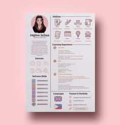 a simple and professional resume with icons on the front, side and back cover is shown