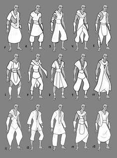 an image of different types of men's clothes and outfits for each individual character