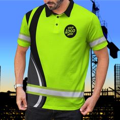 You’ll Be Safer At Night With Our Custom Reflective Polo Shirt! FEATURES & SPECIFICATIONS: Material: Made of premium polyester and spandex blend Perfect size: Available for 8 sizes from S to 5XL Color: Actual color may be slightly different from the image due to different monitor and light effects Feature: These shirt are suitable for runners, cyclists, night sports, hunters, fishermen, mountain climbers, firefighters, surveyors, contractors, police, EMS, security and etc Perfect gift for your l Green Moisture-wicking Polo Collar Top, Green Fitted Sports Polo Shirt, Fitted Green Polo Shirt For Sports, Fitted Polo Collar Top With Branding, Green Polo Collar Top For Work, Green Polo Collar Workwear Tops, Fitted Green Long Sleeve Polo Shirt, Polo Shirt Uniform, Safety Workwear