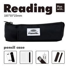 49426402410778 Black Pencil Case For School, Black Rectangular Pencil Case With Zipper, Black Rectangular Zipper Pencil Case, Portable Black Pencil Case For School, Black Pencil Case With Pen Holders For Everyday Use, Black Portable Pencil-shaped Pencil Case, Black Zipper Pencil Case For Personal Use, Portable Black Cases For School, Black School Cases With Pen Slots