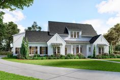 this is a computer rendering of the front elevation of these country homeplans plans