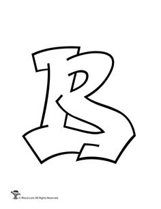 the letter b is drawn in black and white