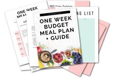 the one week budget meal plan and guide