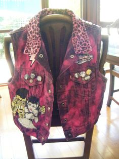 . Biker Fashion, Punk Culture, Diy Jacket, Skull Clothing, Quirky Fashion, Purple Jacket