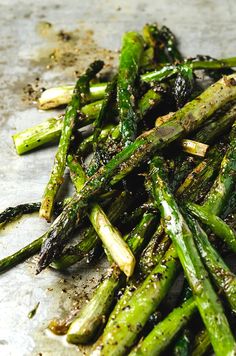 the asparagus are ready to be cooked in the oven