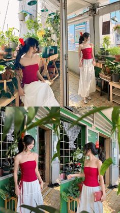 Red Top Outfit, Long White Skirt, Red And White Outfits, Modest Girly Outfits, Female Clothes Outfits, White Skirt Outfits, Simple Style Outfits, White Long Skirt, Long Skirt Outfits