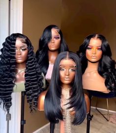 Crowned #1 in having the best HD & Transparent lace front wigs in the city. All wigs are 100% clueless.  Raw Virgin Hair- 100% Human Wigs can be customized for an extra $25- pre-bleached, invisible knots, melt skin lace that gives scalp style. Deep Curly Wig, Human Wigs, Ombre Wigs, Deep Curly, Black Wig, Deep Wave, Clueless, Curly Wigs, 100 Human Hair