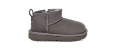 Kids' Classic Ultra Mini Boot | UGG® Casual Sheepskin Boots With Round Toe, Casual Leather Boots With Plush Lining, Casual Sheepskin Boots With Rubber Sole, Gray Winter Boots With Rubber Sole, Grey Uggs, Ugg Kids, Kids Uggs, Classic Boots, Woven Labels