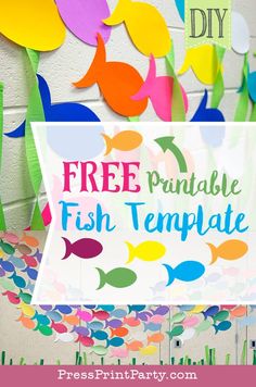 the free printable fish template is perfect for any child's room or playroom