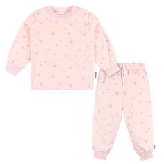 2-Piece Infant & Toddler Girls Pink Stars Fleece Pajamas Star Print Long Sleeve Sleepwear For Pajama Party, Star Print Long Sleeve Sleepwear For Loungewear, Long Sleeve Sleepwear With Star Print For Bedtime, Long Sleeve Sleepwear With Star Print, Long Sleeve Star Print Sleepwear, Baby Pink Clothes, Camping Baby, Matching Pajama Set, Top And Bottom Set