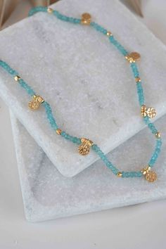 》D E T A I L S《 ✦ M E T A L : Gold Plated 18k ✦ S T O N E : Aqua Chalcedony ✦ N E C K L A C E • L E N G T H: 14" + 2" extender (total 16") ✦ B I R T H S T O N E : March 💎 Aqua Chalcedony absorbs negative energy. It brings the mind, body, emotions and spirit into harmony. Chalcedony instills feelings of benevolence and generosity. ✧ Please note natural gemstones are unique and may vary in shape or color. ✧ ✦••✧••✦��••✧••✦••✧••✦••✧••✦ 》✦ $•$•$ S A V E • B U Y • M O R E $•$•$ ✦《 Use the code MARESIA Chalcedony Necklace, Choker Jewelry, Aqua Chalcedony, Jewelry Choker, Negative Energy, Necklace Gold, The Mind, Mind Body, Natural Gemstones