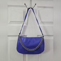 Wild Fable Color: Blue Nwot Faux Leather Small Shoulder Bag Purse With Chain Blue Clutch Shoulder Bag With Chain Strap, Blue Evening Bag With Chain Detail, Trendy Blue Clutch Shoulder Bag, Purple Leather Shoulder Bag With Chain Strap, Trendy Blue Bag With Chain Detail, Trendy Blue Bag As Fashion Accessory, Blue Faux Leather Shoulder Bag, Blue Faux Leather Shoulder Bag For Everyday Use, Blue Faux Leather Bags For Daily Use