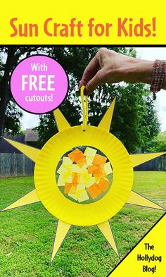 a paper plate sun craft for kids with free cutouts