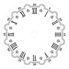 a clock face with roman numerals in the middle and numbers on each side