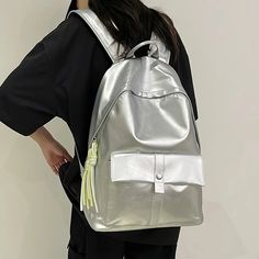 UAKISS - Fashionable PU Leather Unisex Backpack Classic Monochrome Couple Style Trendy Outdoor Commuter Bag Student Schoolbag Couple Style, Unisex Backpack, Commuter Bag, Fashion Couple, Pu Leather, Backpacks, Home Jewelry, Leather